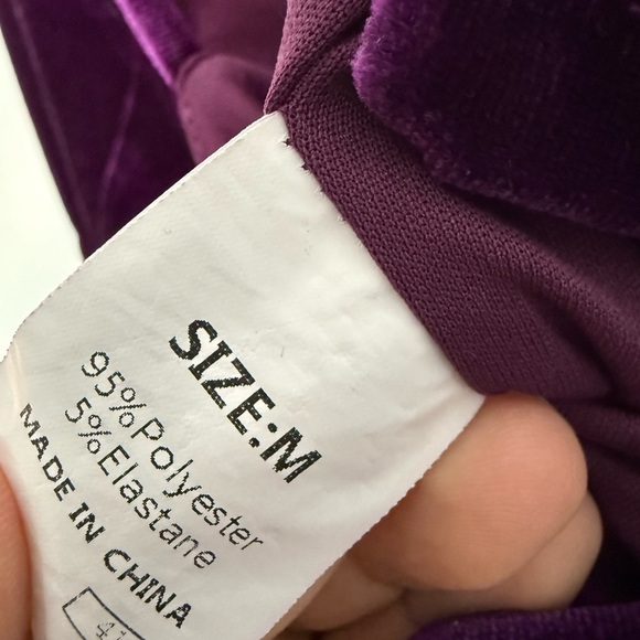 Elegant Purple Velvet Jumpsuit - Picture 6 of 6